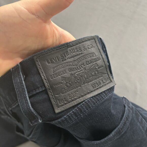 Levis Jeans Mens 38x30 Blue Premium Lot 502 Tapered Leg Stretch Denim Big E - Picture 5 of 11